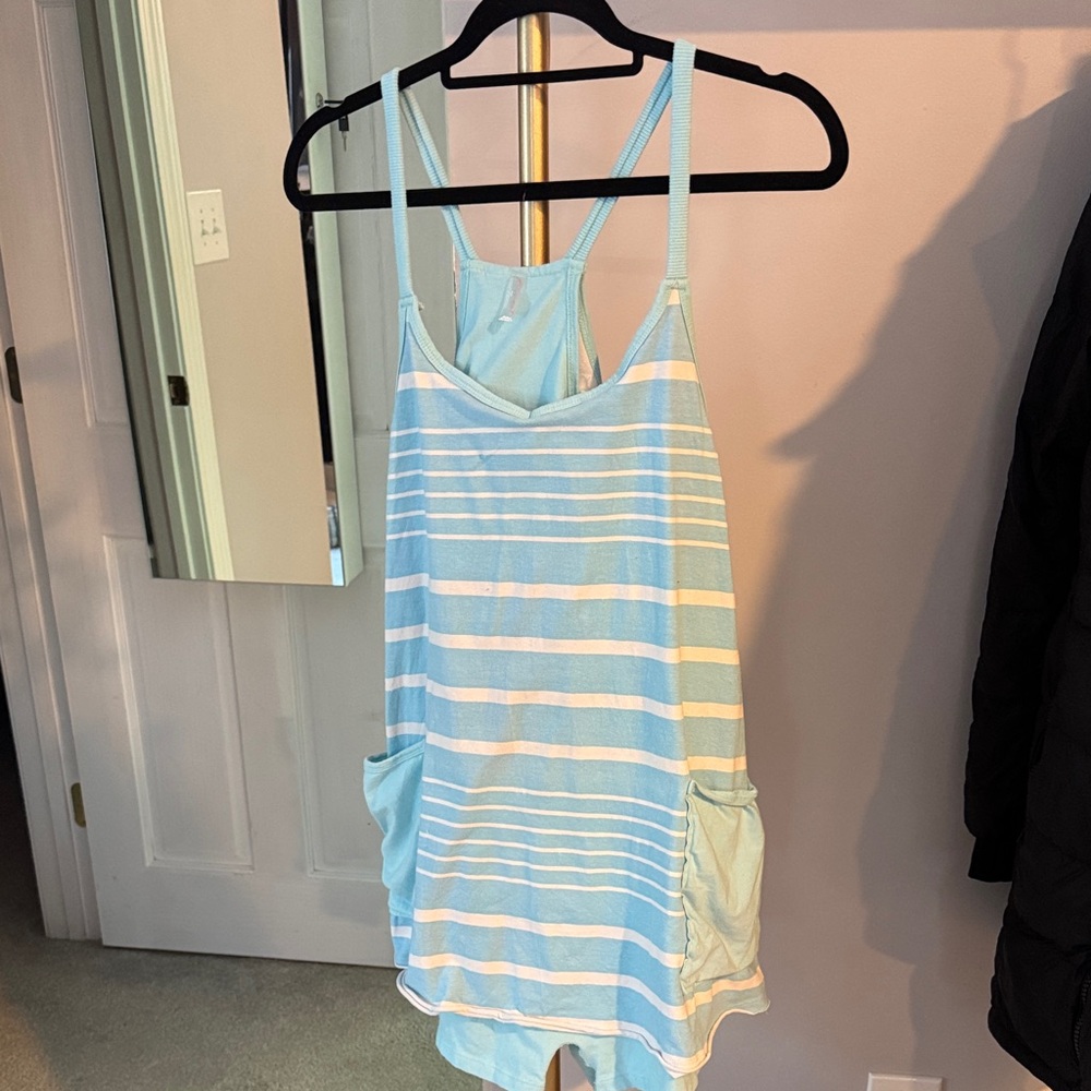 FP Movement by Free People Blue and White Striped Jumpsuit (medium)